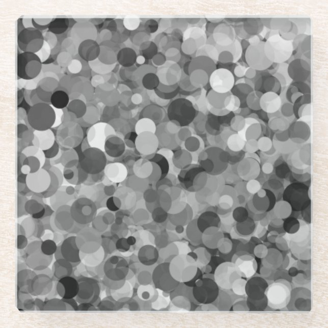 Grey Dot Glass Coaster (Front)
