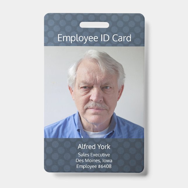 	Grey dots on darker background ID Badge (Front)