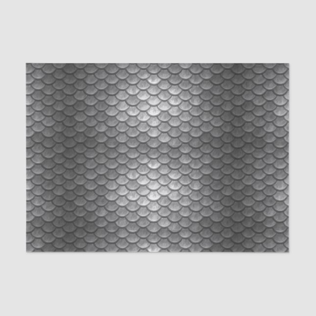 Grey Dragon Scale Fantasy Gift Tissue Paper (Front)