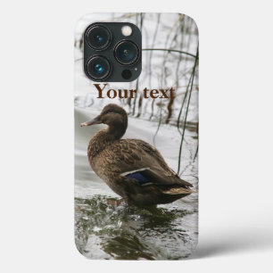 Grey duck on dark the lake iPhone 13 pro case