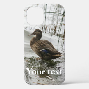 Grey duck on dark the lake iPhone 12 case