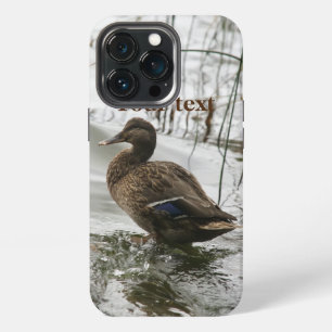 Grey duck on dark the lake iPhone 13 pro case