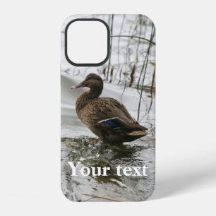 Grey duck on dark the lake iPhone 12 case