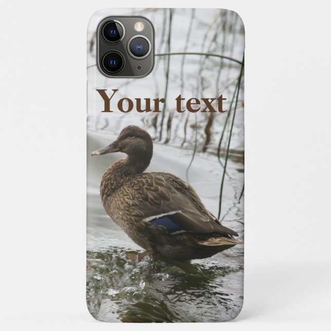 Grey duck on dark the lake iPhone / iPad case (Back)