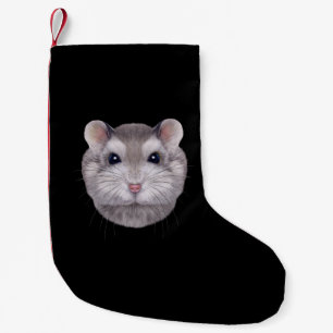 Grey Dwarf Hamster Face Small Christmas Stocking
