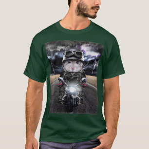 Grey Dwarf Hamster on Motorcycle Cruise Down T-Shirt