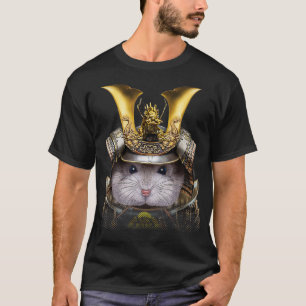 Grey Dwarf Hamster Warrior wearing Japanese T-Shirt