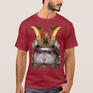 Grey Dwarf Hamster Warrior wearing Japanese T-Shirt