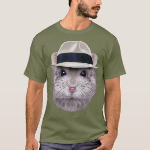 Grey Dwarf Hamster wearing Fedora Hat Premium T-Shirt