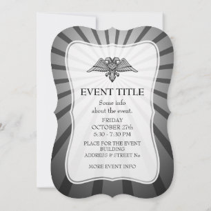 Grey eagle with two heads invitation