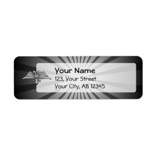 Grey eagle with two heads return address label