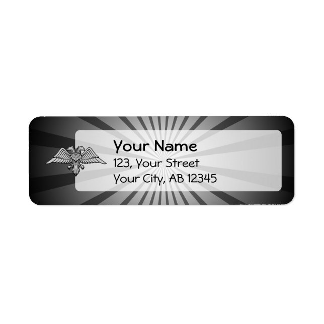 Grey eagle with two heads return address label (Front)