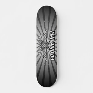 Grey Eagle with two Heads Skateboard