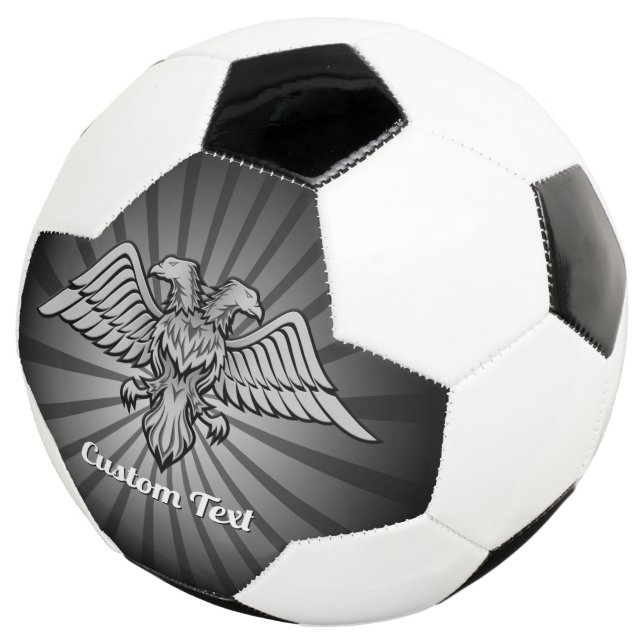 Grey Eagle with two Heads Soccer Ball (Three Quarter)