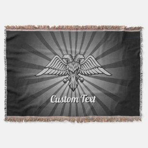 Grey Eagle with two Heads Throw Blanket