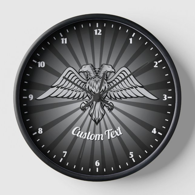 Grey eagle with two Heads Wall Clock (Front)