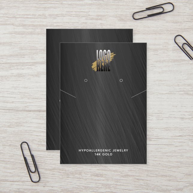 Grey Earring necklace Display Logo Social Media   Business Card (Front/Back In Situ)