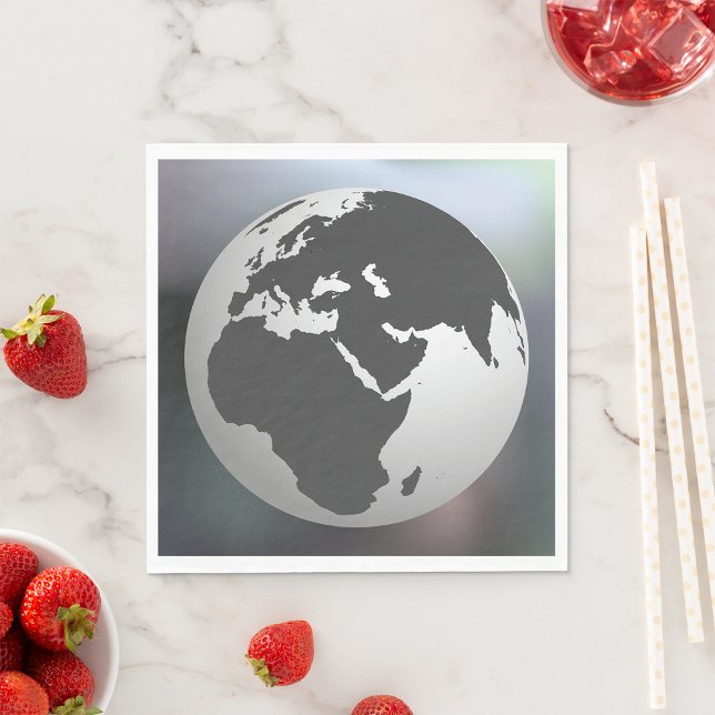 Grey Earth Globe Napkin (Creator Uploaded)
