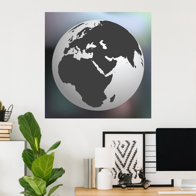 Grey Earth Globe Poster (Creator Uploaded)