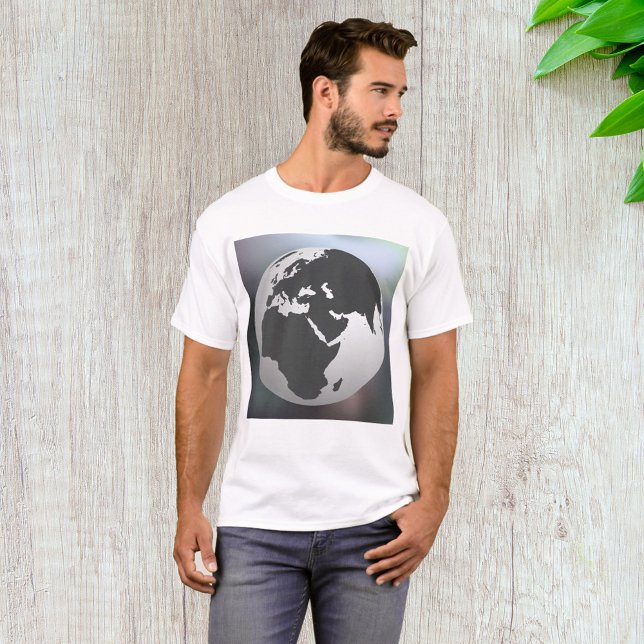 Grey Earth Globe T-Shirt (Creator Uploaded)