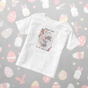 Grey Easter Bunny Personalised Toddler T-Shirt