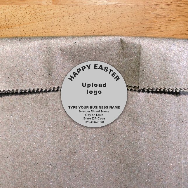 Grey Easter Business Round Sticker (Creator Uploaded)