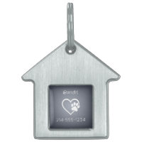 Grey Eat Play Love Custom Dog Name ID Tag