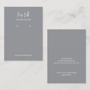 Grey Elegant Custom Jewellery Earrings Display Car Business Card