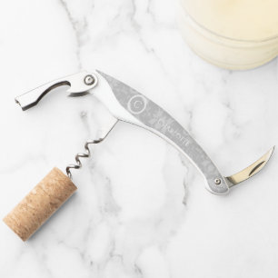 Grey Elegant Damask Corkscrew