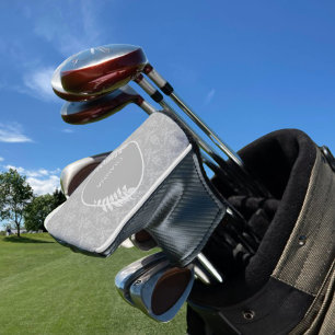 Grey Elegant Damask Golf Head Cover