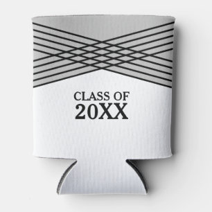 Grey Elegant Deco Graduation Can Cooler