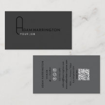 Grey | Elegant Standard QR Code Business Card