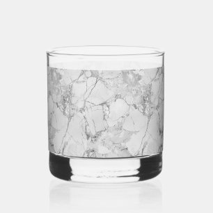 Grey Elegant Swirls Marble Texture Bottle Opener Whiskey Glass