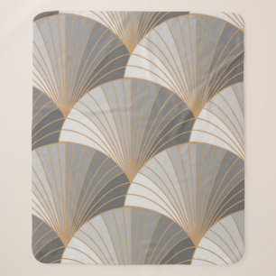 Grey elements with gold outline. seamless pattern. sherpa blanket