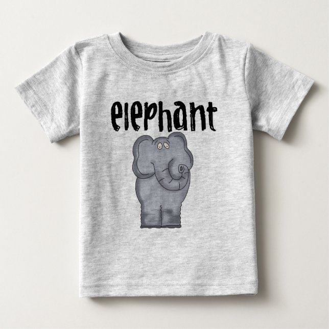 Grey Elephant Baby Football Bodysuit (Front)
