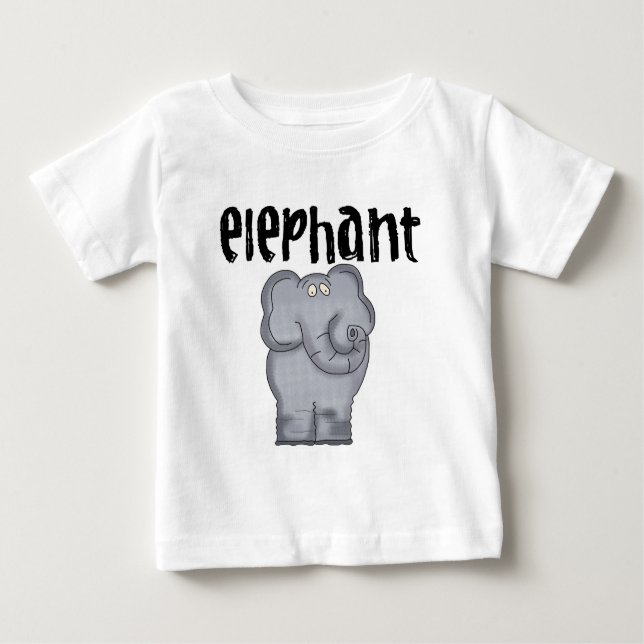 Grey Elephant Baby Raglan T-shirt (Front)