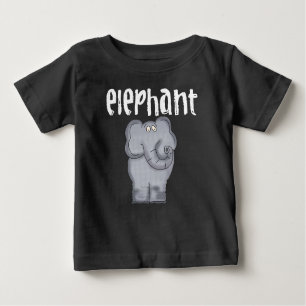 Grey Elephant Baby T-Shirt