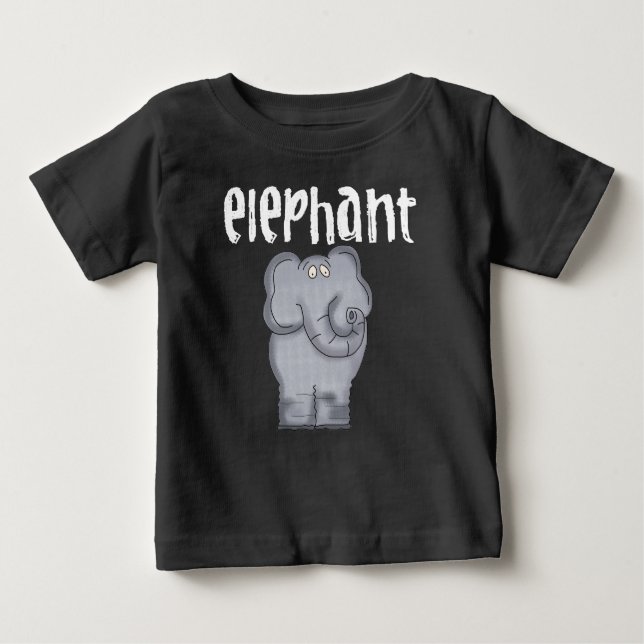 Grey Elephant Baby T-Shirt (Front)