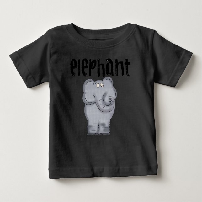 Grey Elephant Baby T-Shirt (Front)