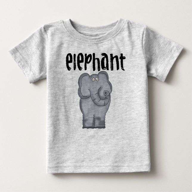 Grey Elephant Baby T-Shirt (Front)