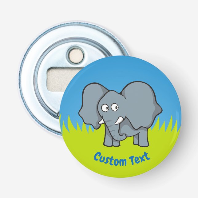 Grey elephant cartoon bottle opener (Front)