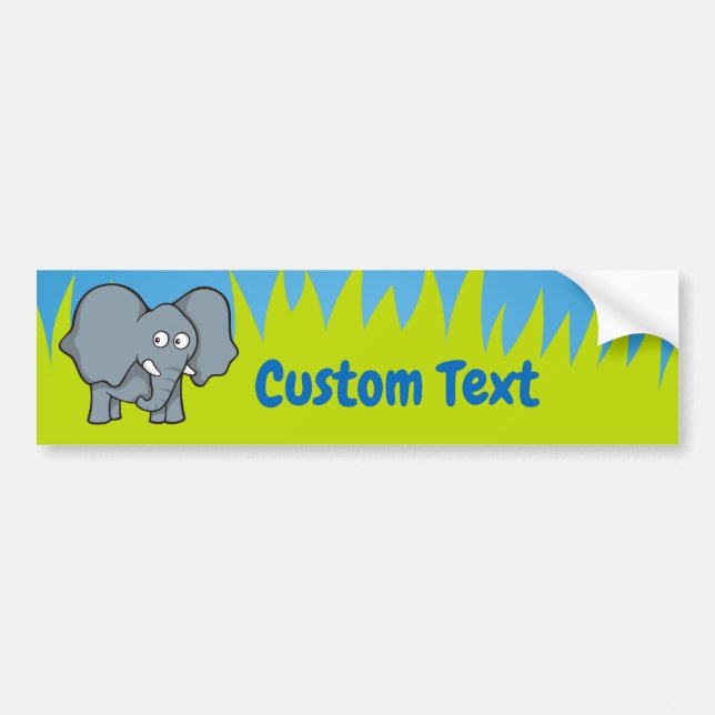 Grey elephant cartoon bumper sticker (Front)