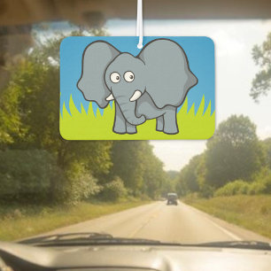 Grey elephant cartoon car air freshener