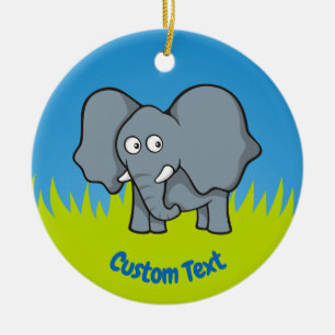 Grey elephant cartoon ceramic ornament