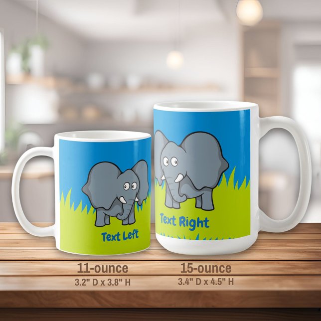 Grey elephant cartoon coffee mug (Creator Uploaded)