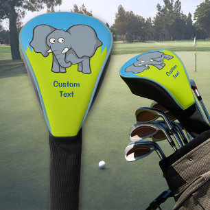 Grey Elephant Cartoon Golf Head Cover