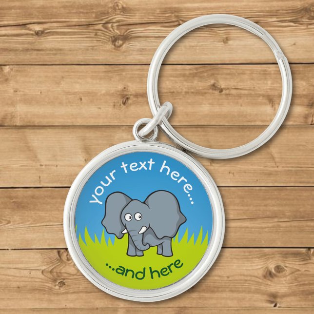 Grey elephant cartoon key ring (Creator Uploaded)
