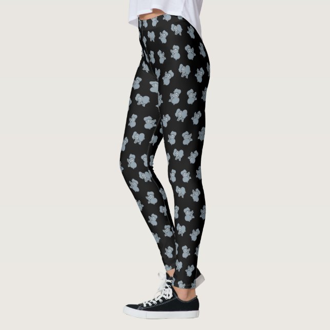 Grey elephant cartoon leggings (Left)