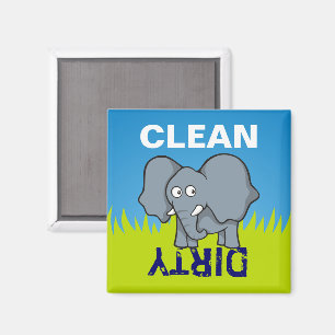 Grey elephant cartoon magnet