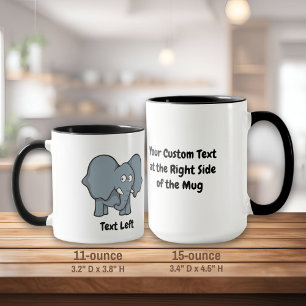 Grey elephant cartoon mug
